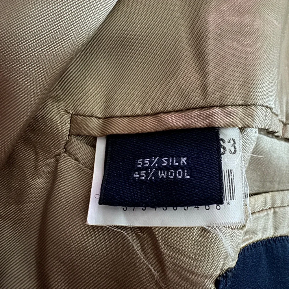 Brooks Brothers Sport Coat Mens 46L Tan Glen Plaid‎ Silk Wool Blend Blazer